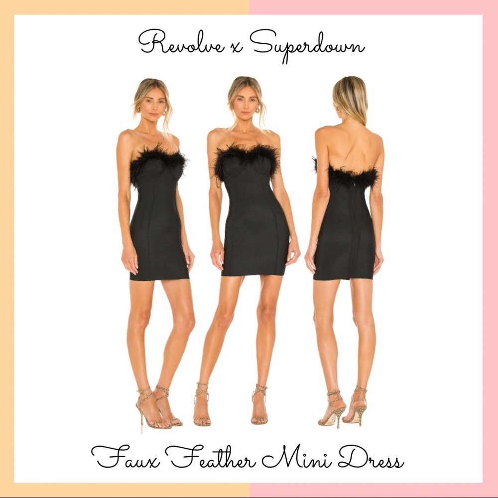 Revolve x Superdown Ramona Bustier Dress Black